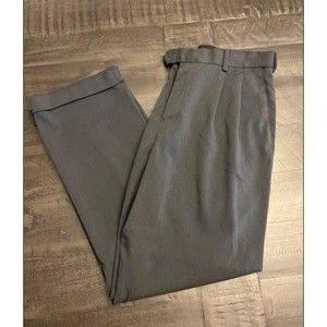 Mens Covington Cuffed Dark Gray Pleated Dress Pants -Sz 32x30